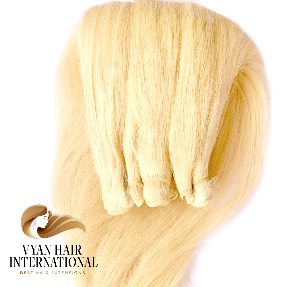 Top Quality Russian Blonde 613 Virgin Hair Bundles Silky Straight Style Long Size Available