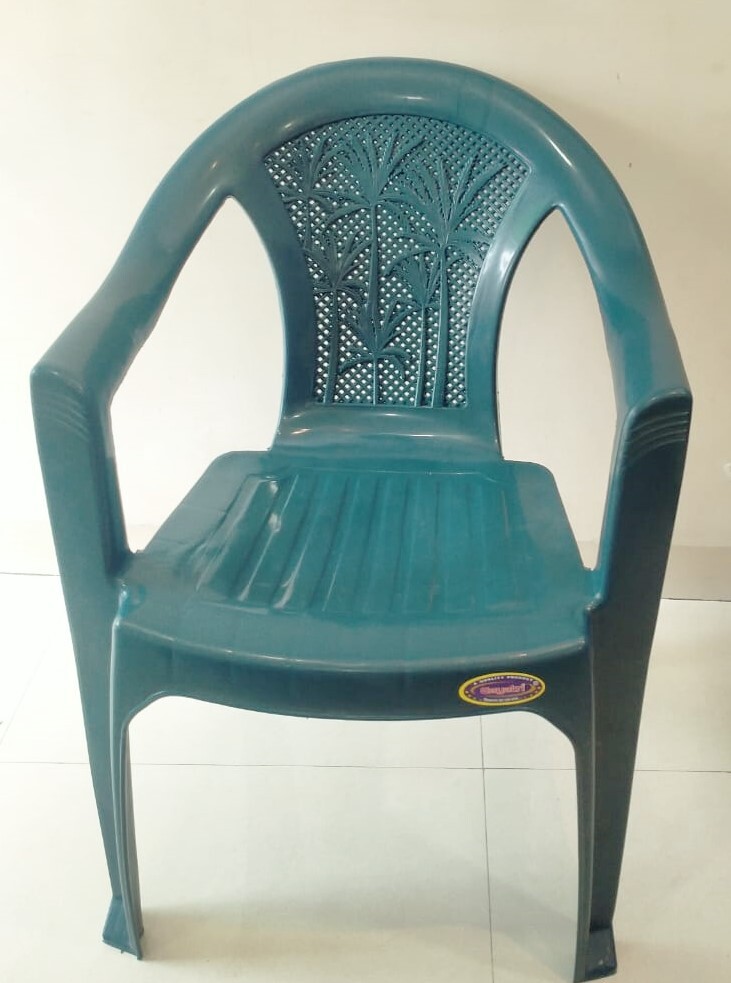Plastic Chair - Medium Back, Stationary, Set Of 1 | Brown Plastic, Armrest Design, Home Furniture For Versatile Usage