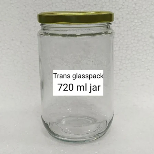 720 Ml Transparent Glass Jar - Toughened Glass, Customizable Size, Polished Surface | Lightweight, Breakage Resistant, Ideal for Industrial Use
