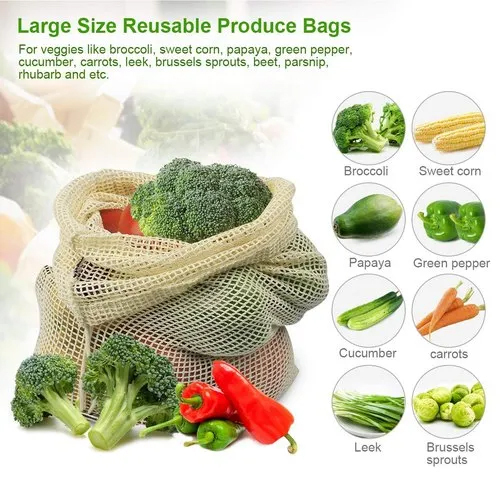 Different Available Cotton Mesh Drawstring Bag
