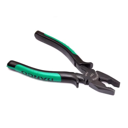 Manual Plier - Steel, Various Sizes Available, Green & Black Rubber Handle | Ideal For Household & Commercial Use, 1-year Warranty
