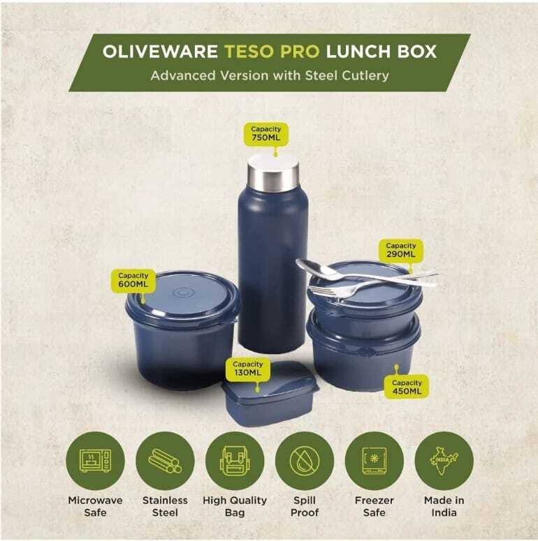 Red Black Blue Oliveware Teso Lunch Box