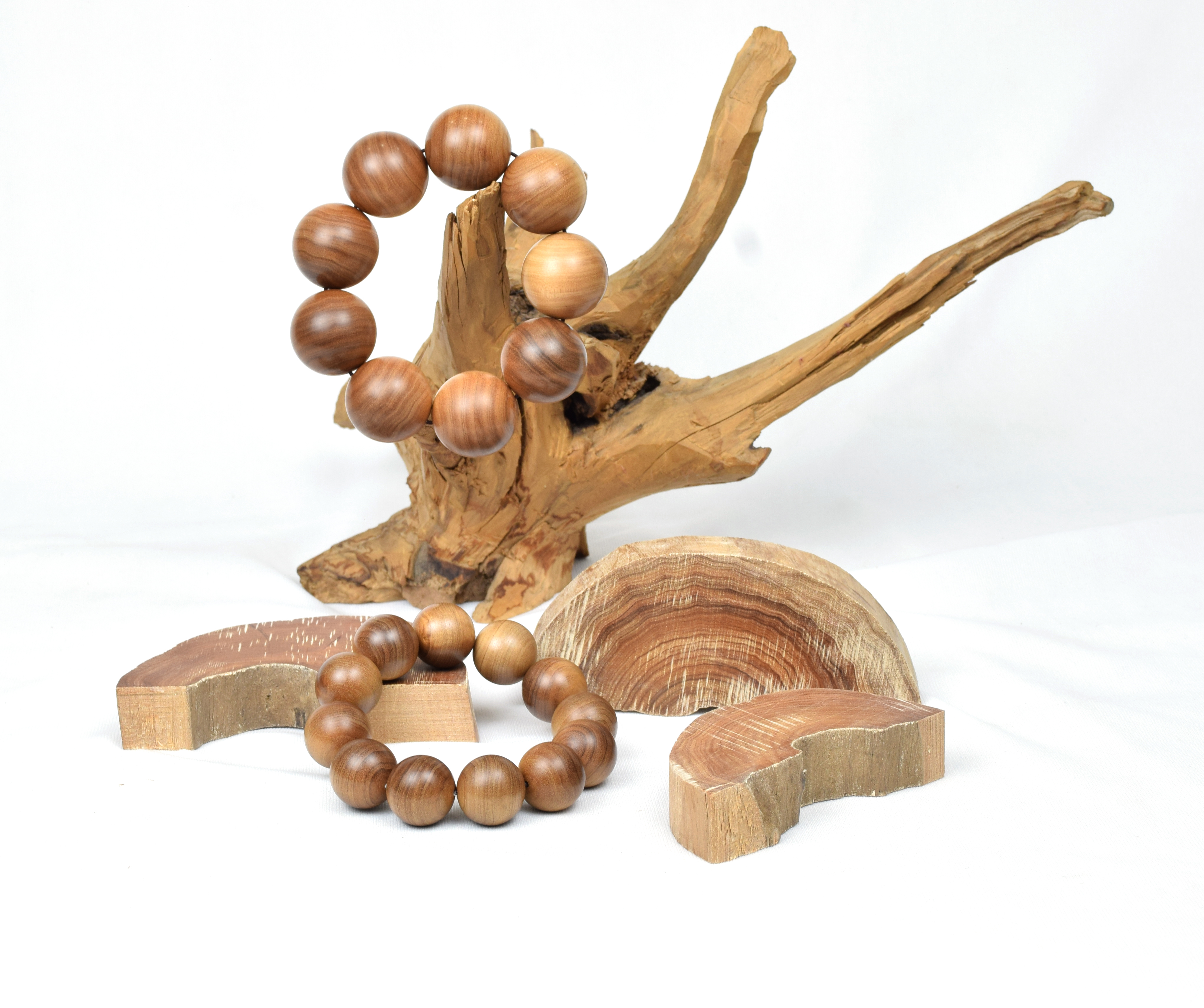 Sandalwood Japa Mala - 6mm To 20mm Sizes | Handmade Natural Brown Wooden Beads, Carved By Master Craftsmen, Perfect Religious Gift