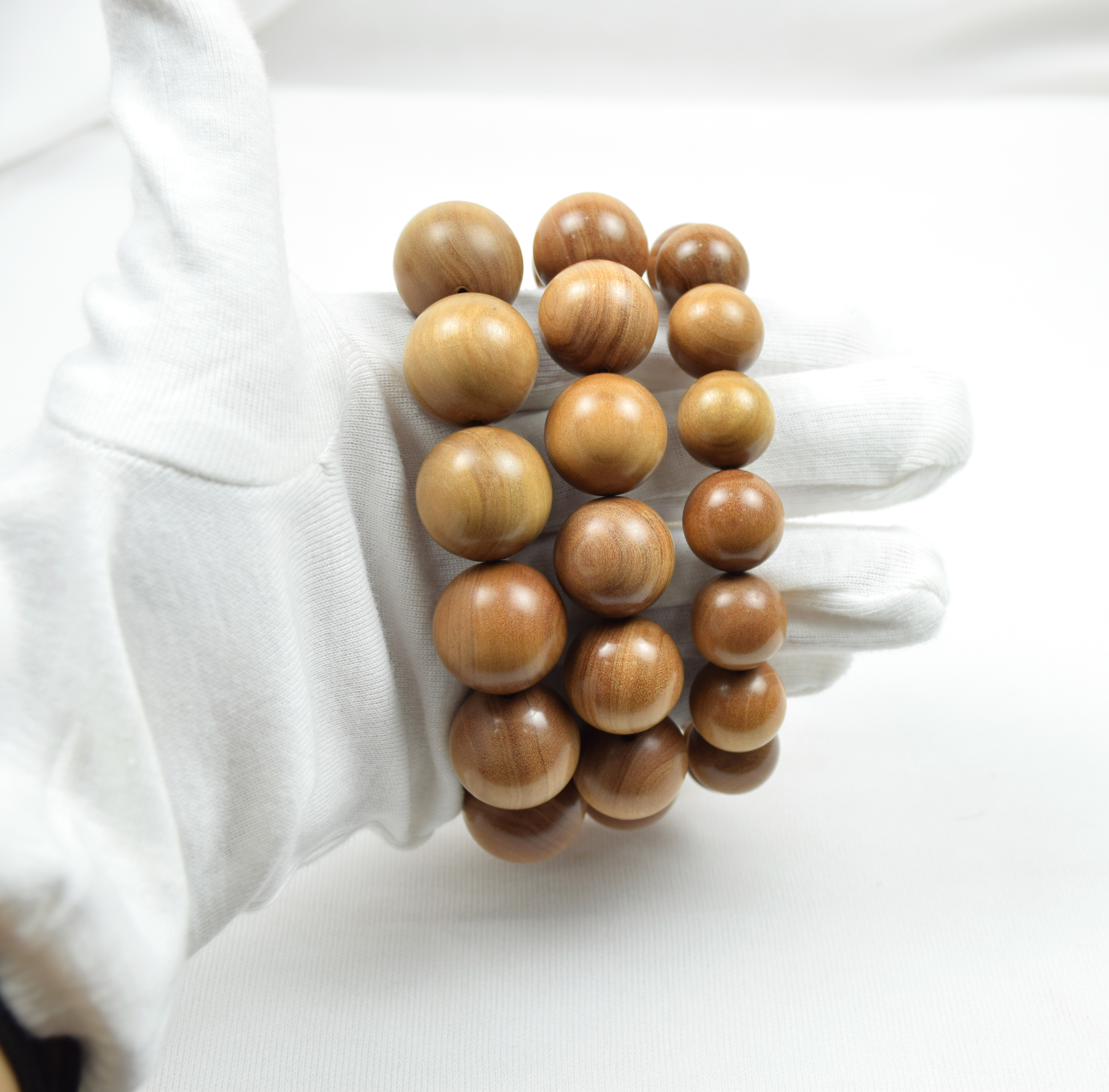 Sandalwood Japa Mala - 6mm To 20mm Sizes | Handmade Natural Brown Wooden Beads, Carved By Master Craftsmen, Perfect Religious Gift