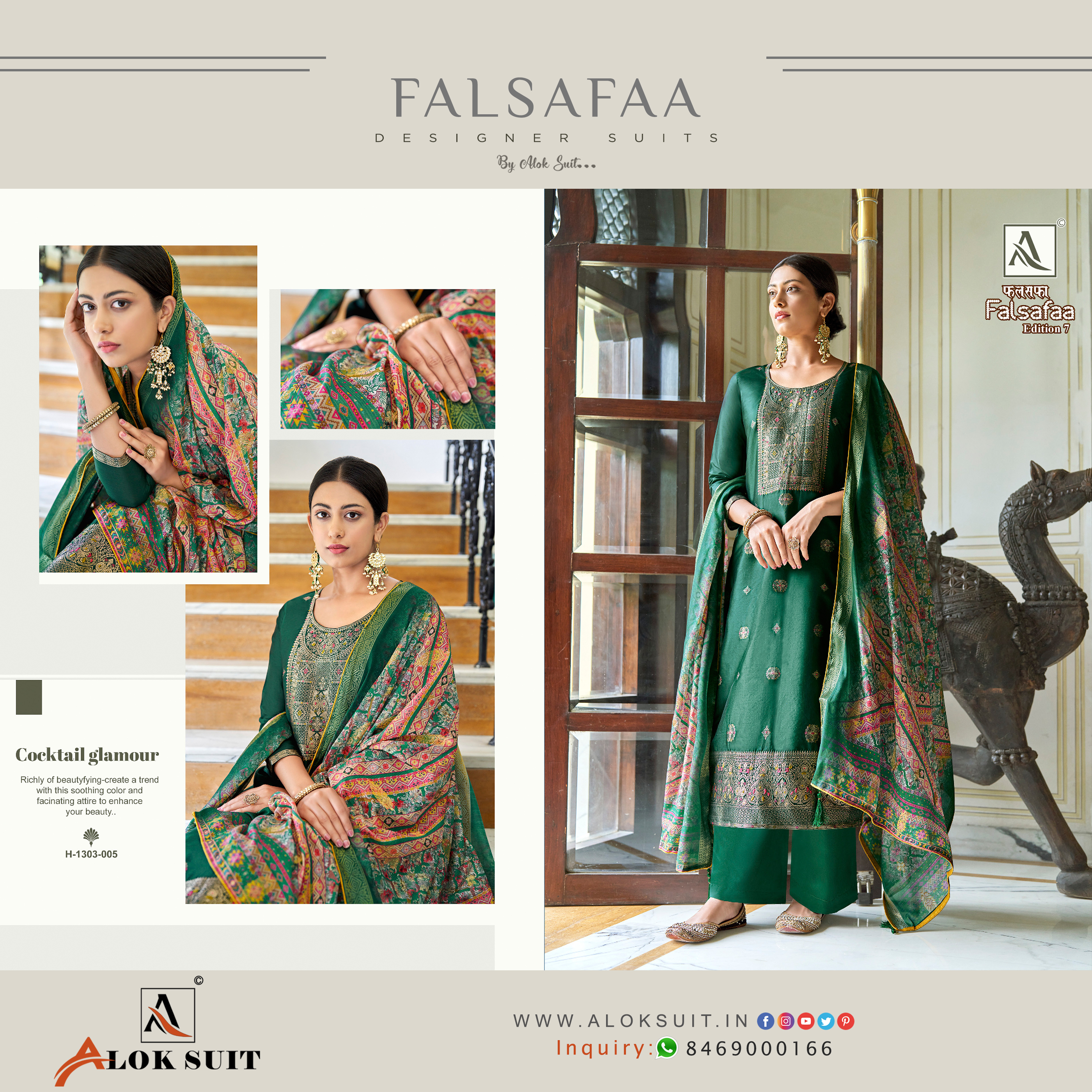 Falsafaa Designer Ladies Unstitched Salwar Kameez - Ethnic Region: Indian