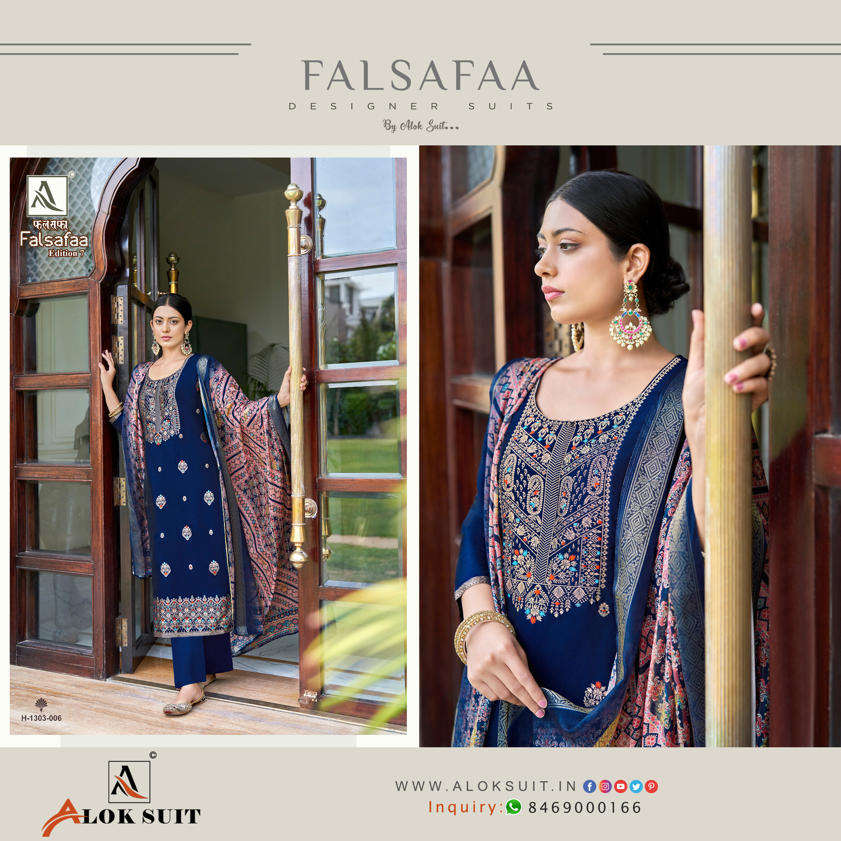 Falsafaa Designer Ladies Unstitched Salwar Kameez - Ethnic Region: Indian