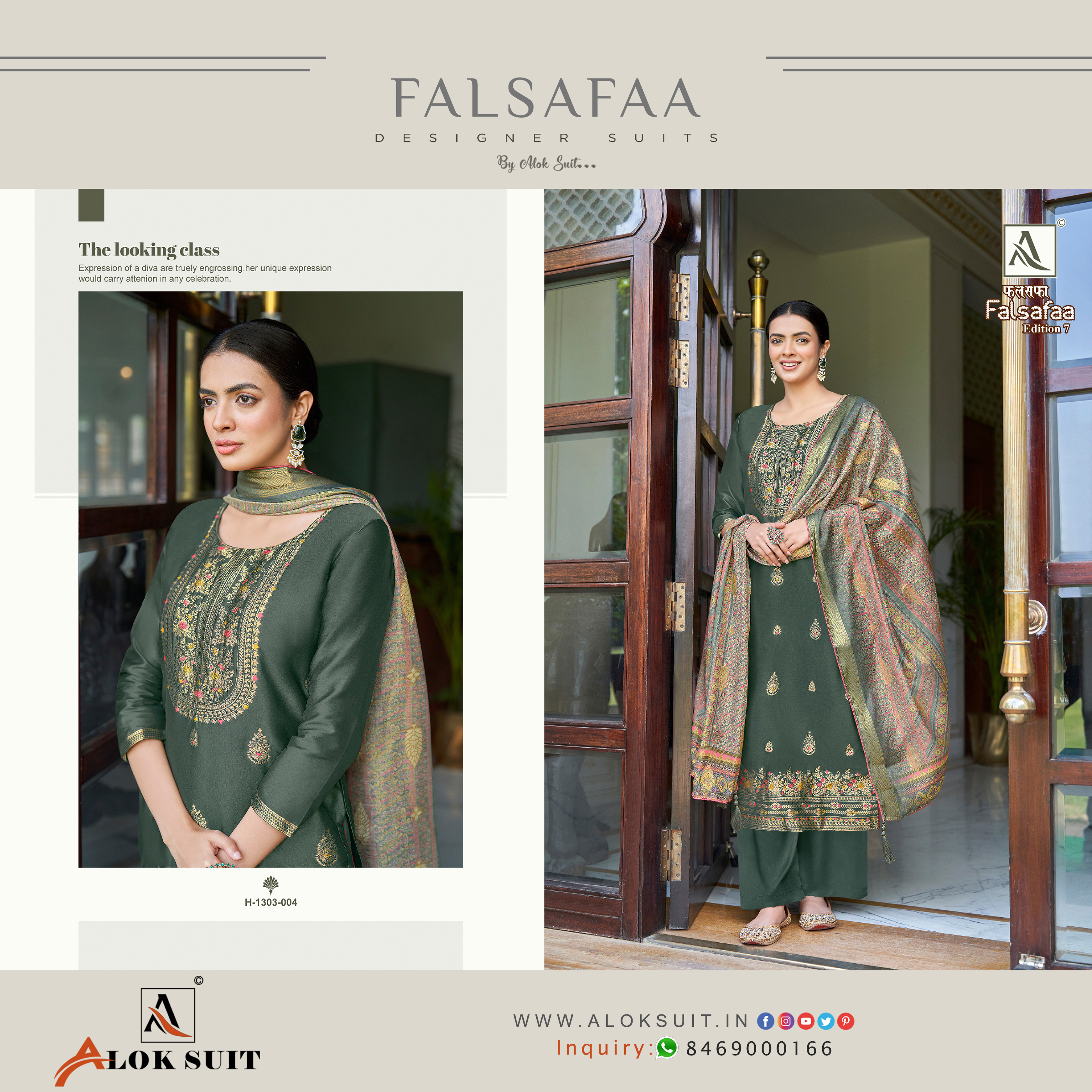 Falsafaa Designer Ladies Unstitched Salwar Kameez - Ethnic Region: Indian