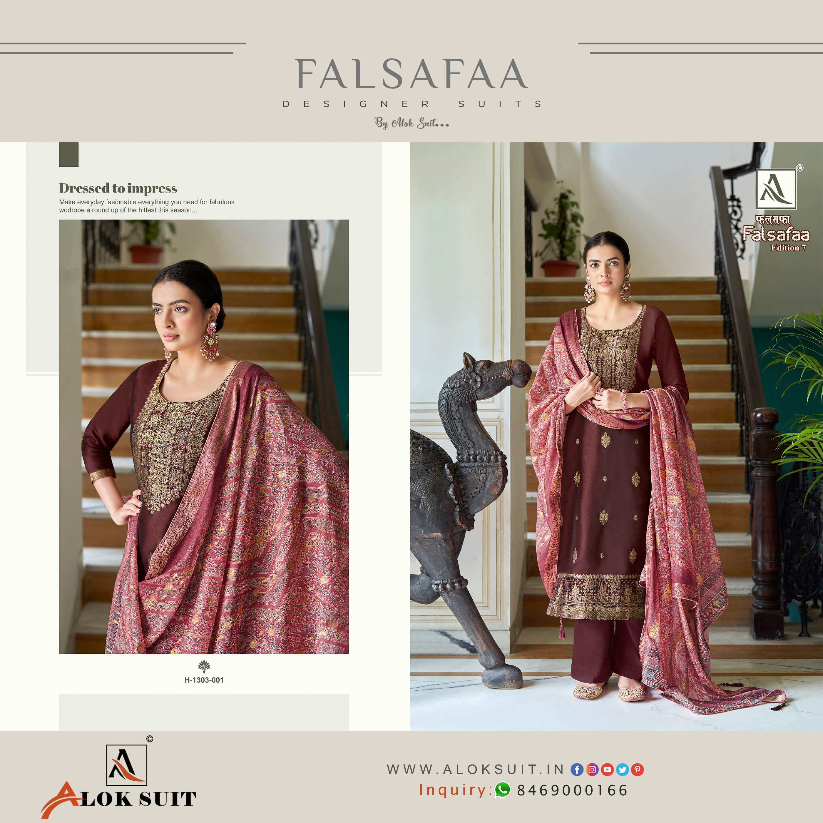 Falsafaa Designer Ladies Unstitched Salwar Kameez - Ethnic Region: Indian