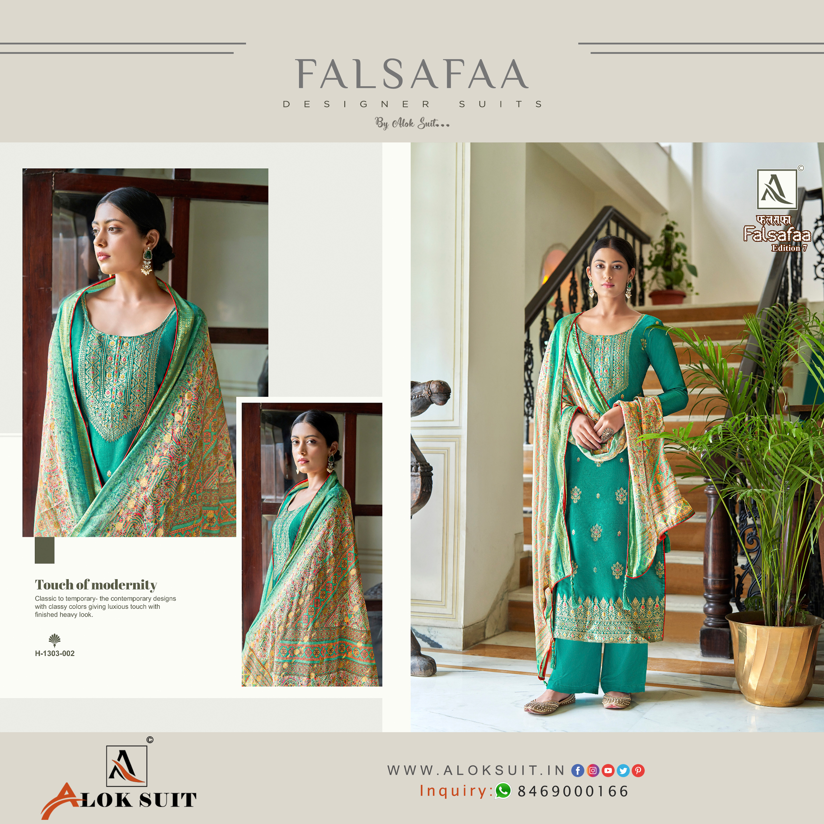 Falsafaa Designer Ladies Unstitched Salwar Kameez - Ethnic Region: Indian