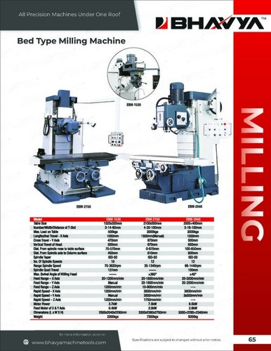 Bed Type Milling Machine - Color: White And Grey