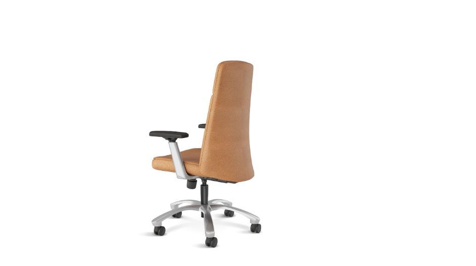 Office Chairs - Leatherette, 77x110.5-120.5 Cm Size, Tan Color, 18 Kg Weight - 1 Year Warranty