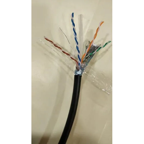 Cat 6 Black Networking Cable Conductor Material: Copper