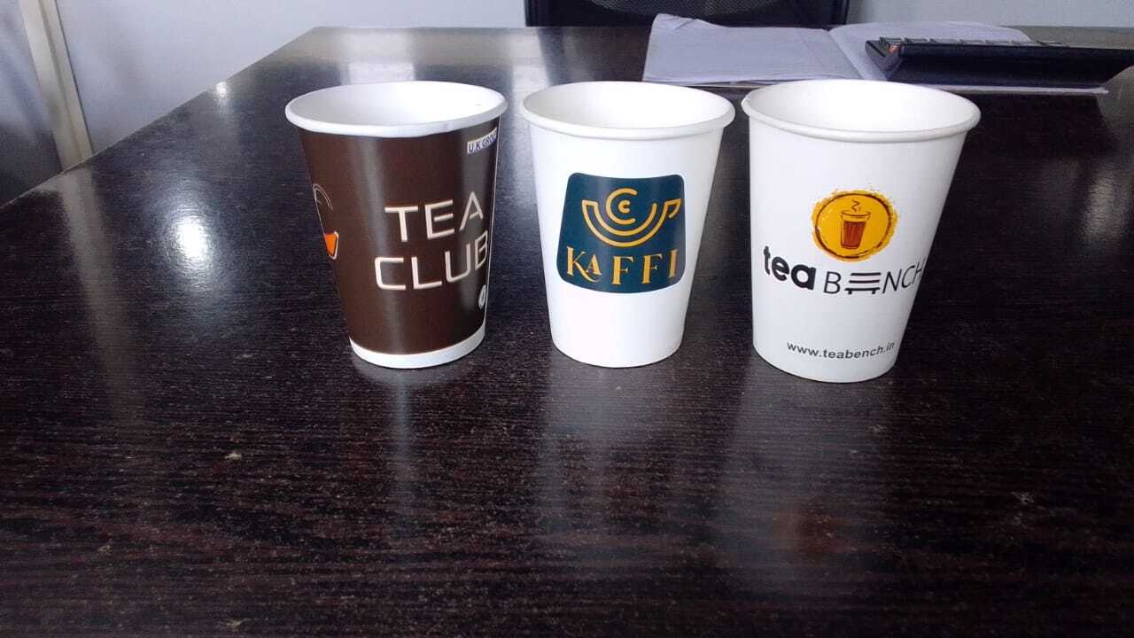 Hot-drinks Paper Cups - 90 Ml, White Printed Paper, Disposable Packaging | Heat Resistant, Multi Color, 100 Pieces Per Packet, 190 Gsm