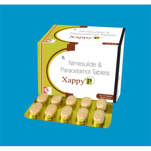 Xappy-p टैबलेट सामग्री: निमेसुलाइड 100mg + पैरासिटामोल 325mg