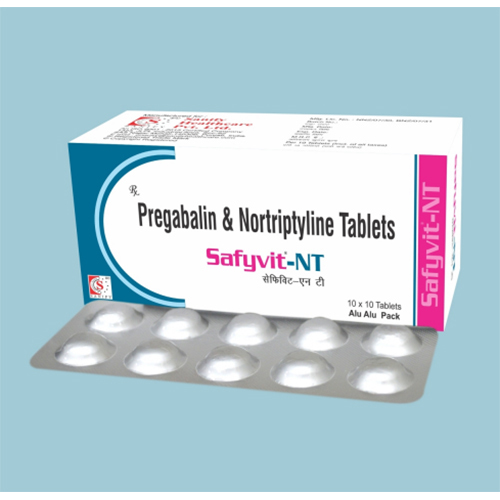 Safyvit-nt टैबलेट सामग्री: प्रीगैबलिन 75mg + Nortrytline 10mg