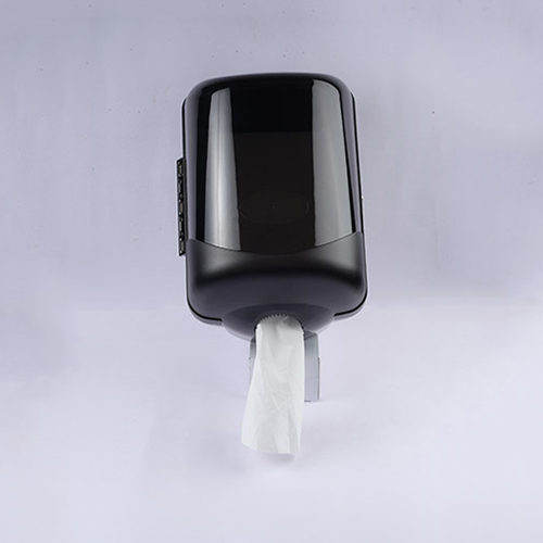 Centre Feed Paper Dispenser - 272x252x352 mm, Glossy Black Finish, Oval Shape, Efficient Dispensing Solution