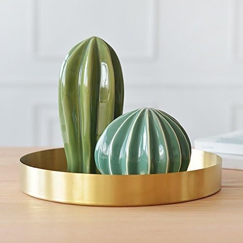 Tray 6 - Round Stainless Steel Serving Tray 22 Cm | Gold Tone, Manual Operation, 14x14x3 Cm Size, Versatile Organiser For Jewellery & Makeup