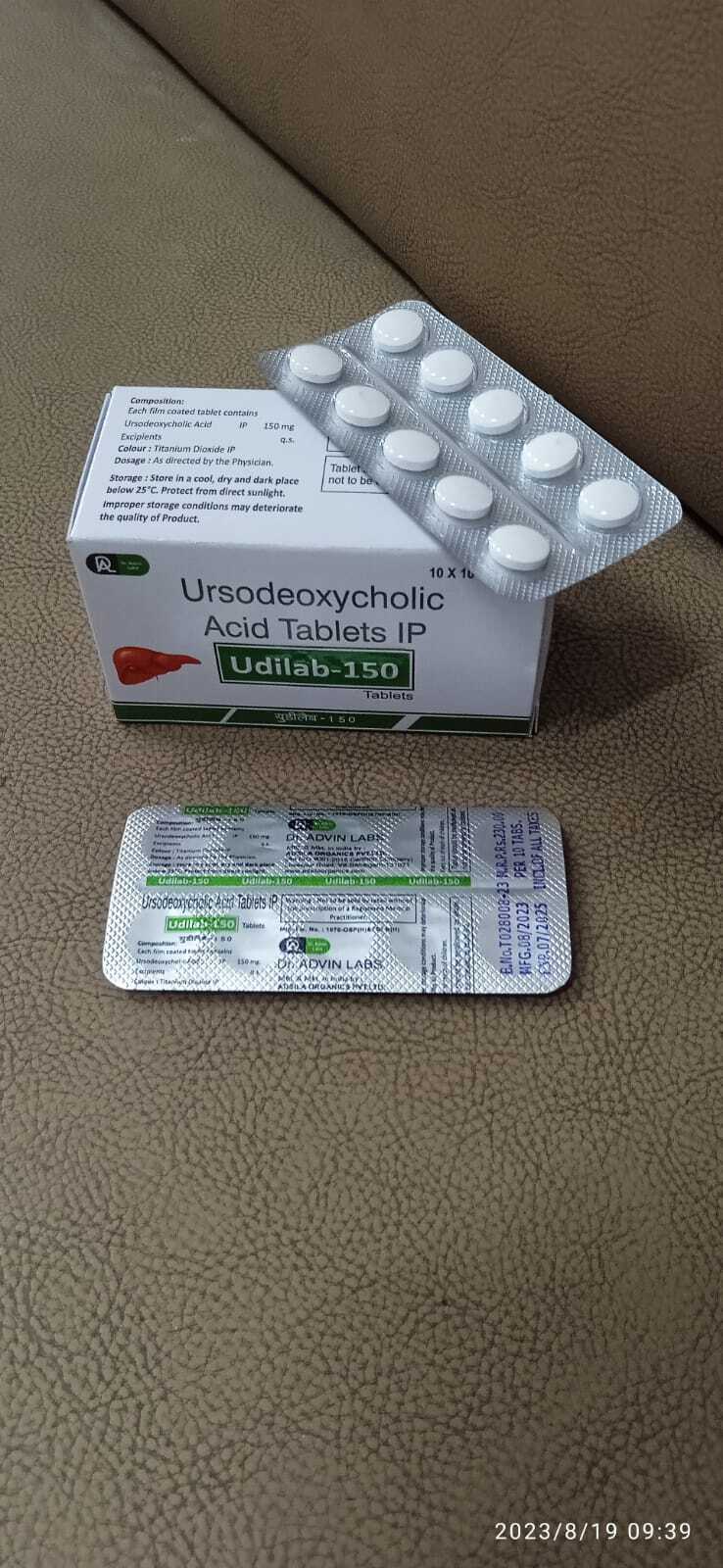 Ursodeoxycholic Acid Tablets - 150mg Blister Pack Of 10x10 | Generic Drug For Dissolving Cholesterol Gallstones, Suitable For Adults And Children
