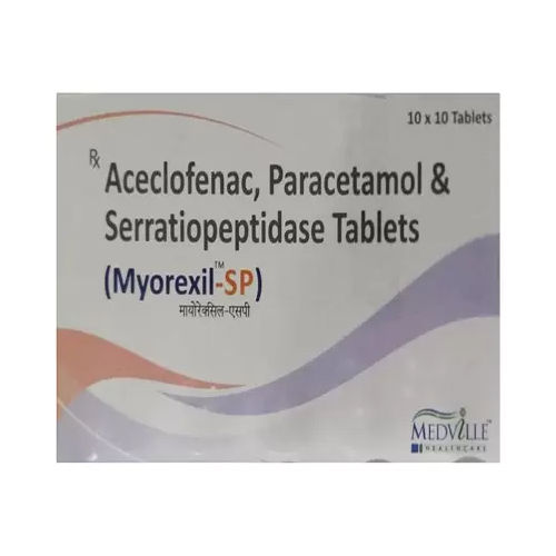 Aceclofenac Paracetamol And Serratiopeptidase Tablets General Medicines