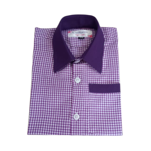 Girls School Shirt - 100% Cotton, Customized Sizing , Unisex Design With Washable And Breathable Plain Dyed Fabric