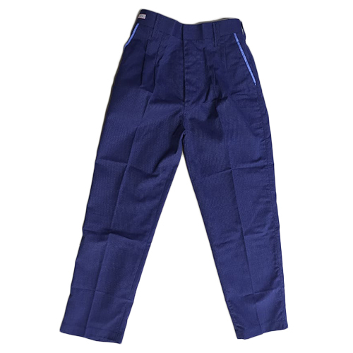 Boys Blue School Pants - 100% Cotton, Customizable Size, Unisex Design | Machine Washable, Plain Dyed, Stylish Comfort