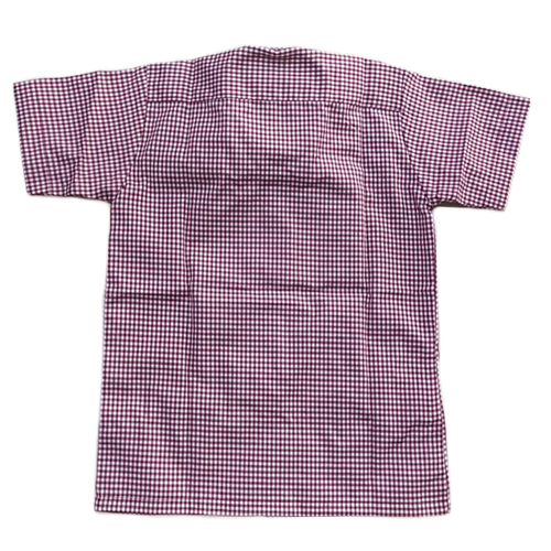 Boys Check Pink School Shirt - Cotton, Customized Size, Pink & White Check Pattern | Breathable, Washable, Stylish Design For Young Students