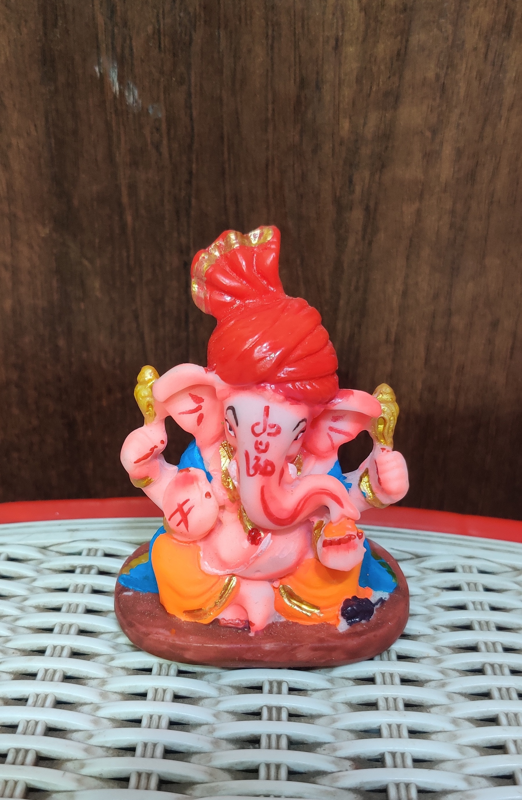 Ganesh Decorative Sculpture - 4 Inch Resin Idol , Decorative Piece For Home Pooja Room, Religious Theme, Small Ganesh Idol For Spiritual Decor