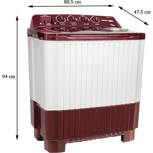 सेमी-ऑटोमैटिक वोल्टास 7.2 वॉशिंग मशीन