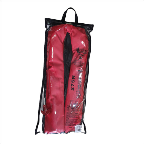Inflatable Life Jacket - Polyester, Normal Warm Degree, Red Color | Unisex, Lace Decoration for Emergency and Rescue Operations