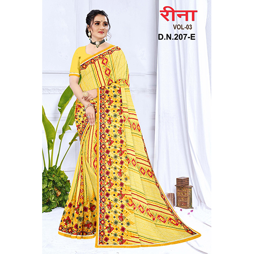 Ladies Casual Saree - Color: Multicolor