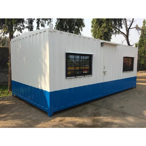 White-Blue Furnished Portable Office Cabin