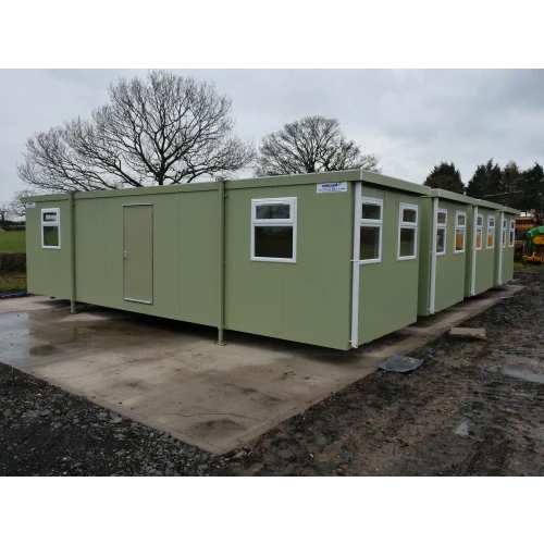 Green-White Portable Site Office Cabin