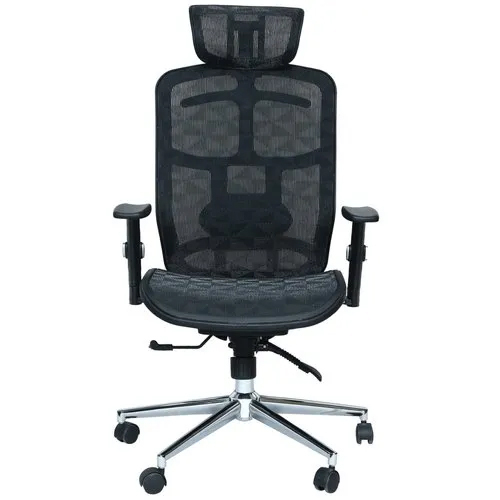 Easy To Clean Black Leather Revolving Chairs