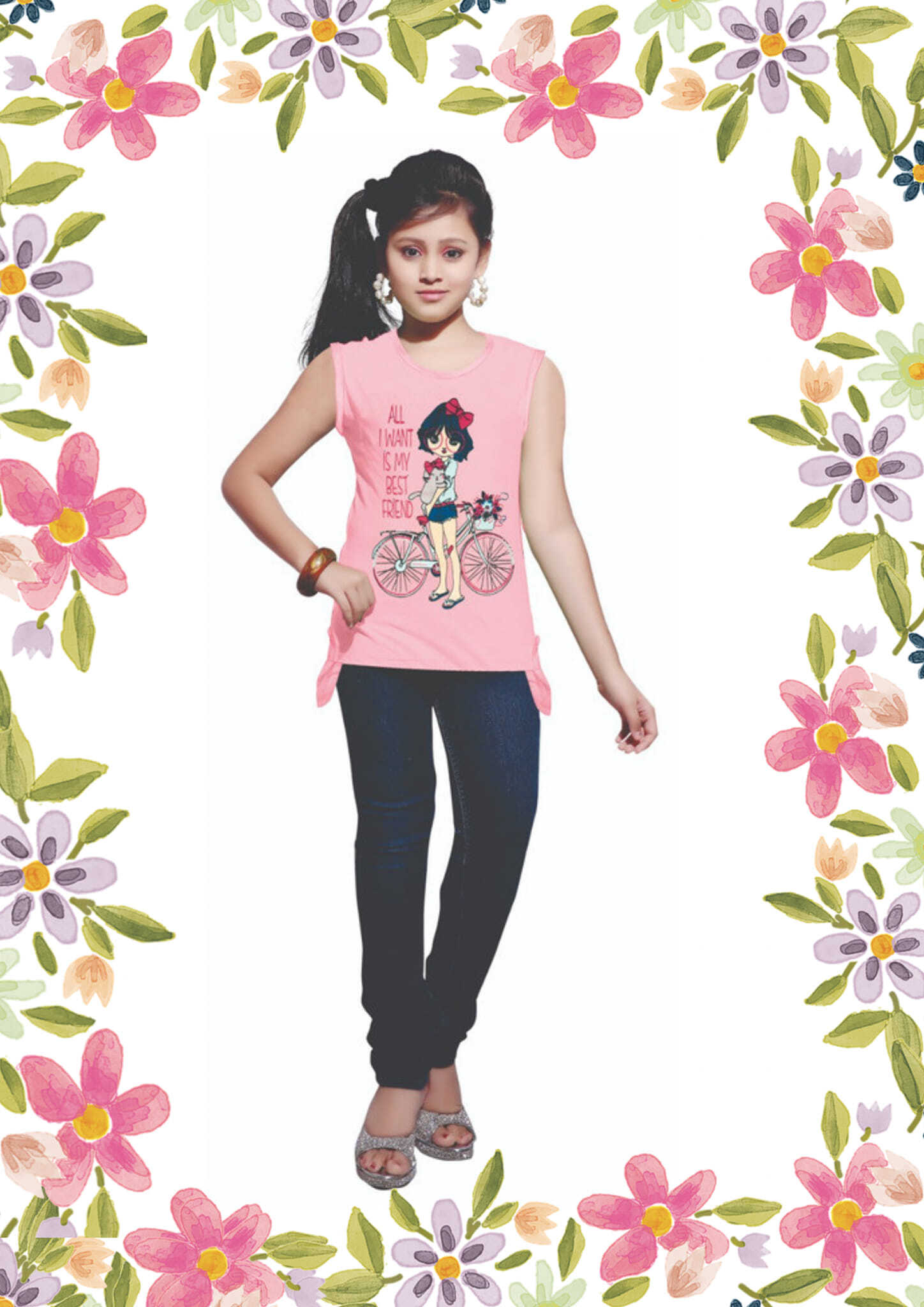 Baby Girls Solid Pure Cotton Top Age Group: 9-16 Years