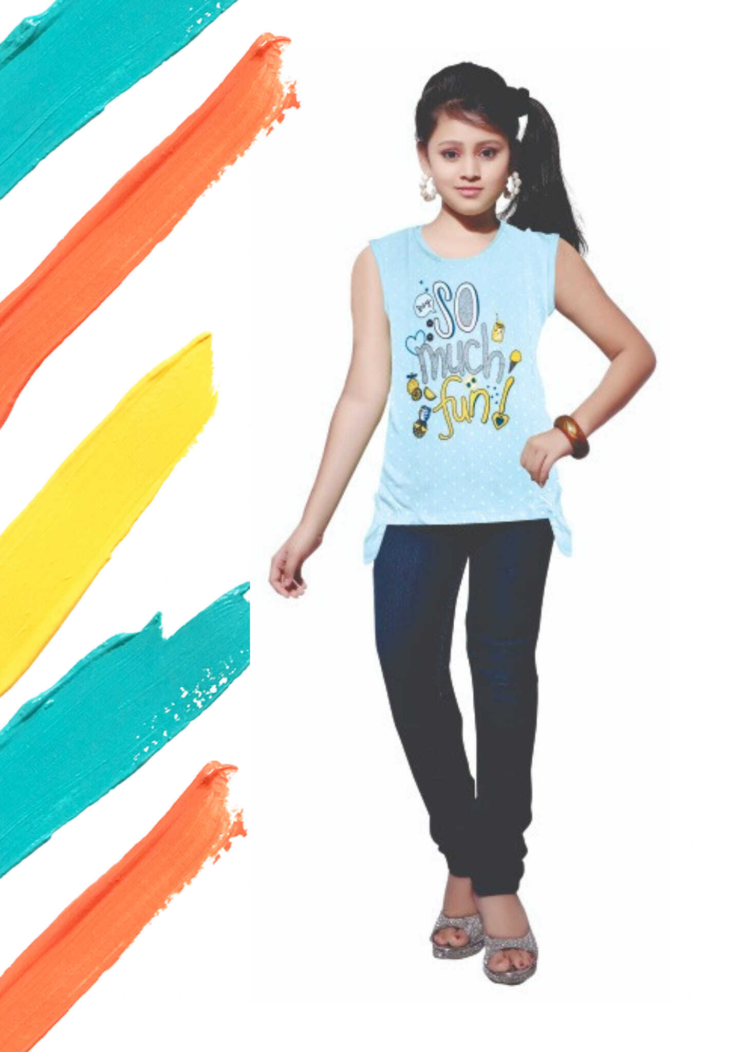 Baby Girls Solid Pure Cotton Top Age Group: 9-16 Years