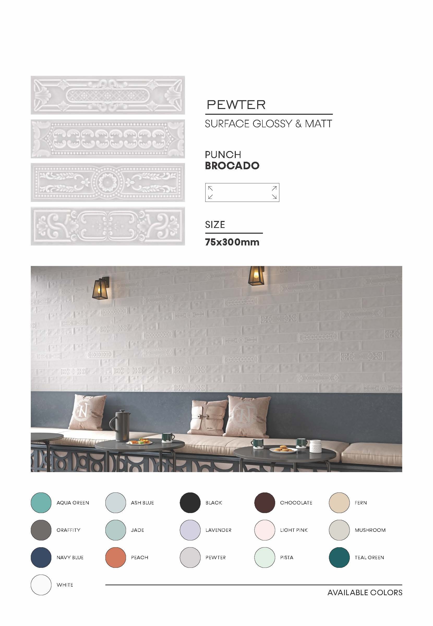 7.5x30cm Porcelain Decorative Subway Tiles - 75x300mm, Polished Finish, Acid-resistant, Non-slip, Available In Mixed Colors And Patterns