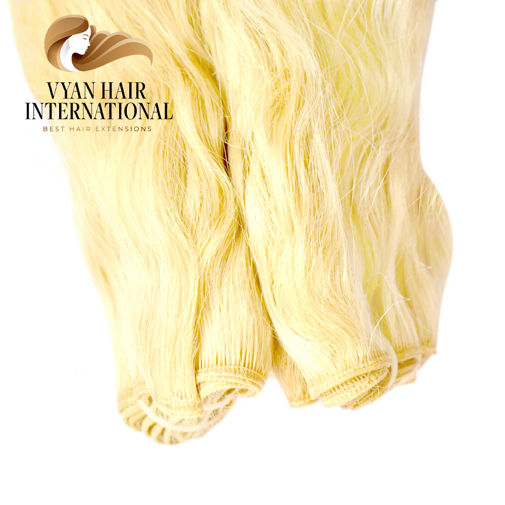 Russian European Unprocessed Weft Virgin Raw Hair 100g 613 Blonde Bundles Human Hair Extensions