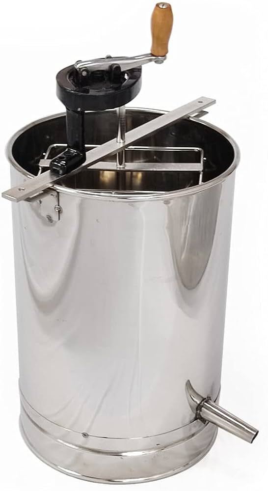 Honey Extractor - 2 Frame Stainless Steel, 20 Inches Silver Design , 100 Rpm Manual Operation