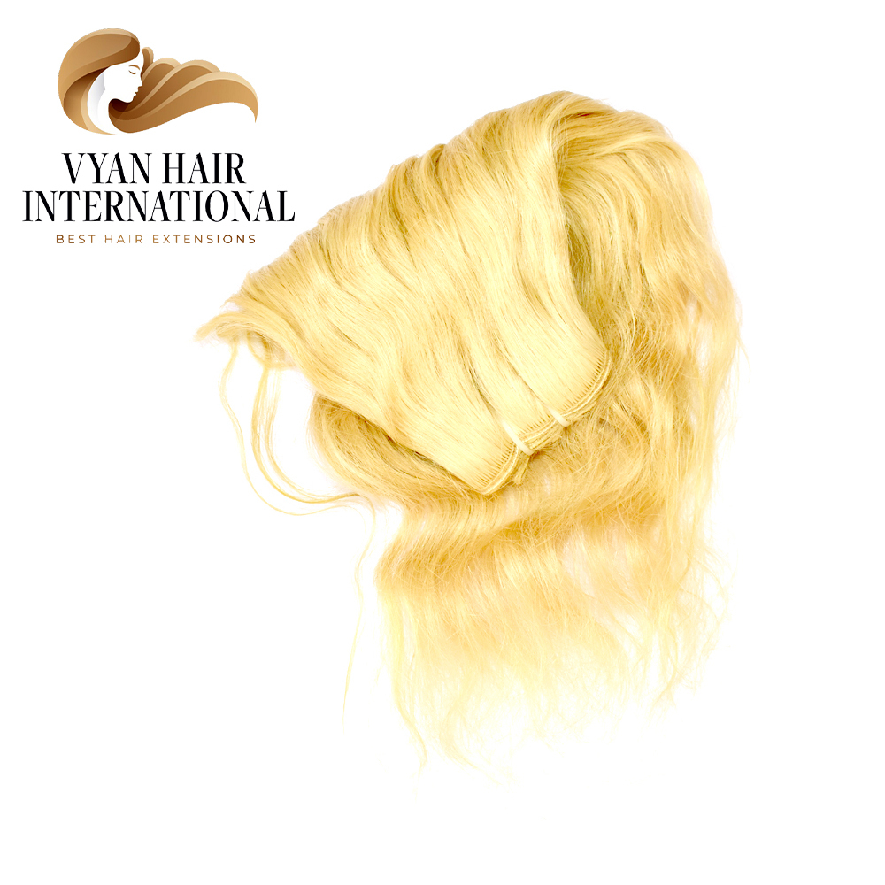 Raw Wefted Human Hair Extensions 613 Blonde Deep Wave Bundles