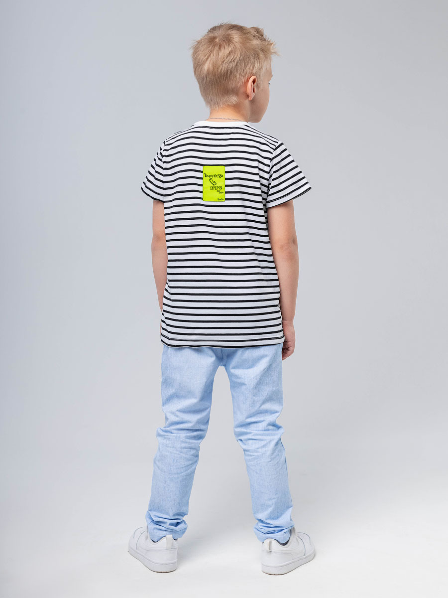 Pants 6-382u - 92% Cotton 8% Lycra, Size 6-14, Light Blue | Elastic Waist, Semi-loose Style, Cuffed Bottoms, Pockets, Vertical Creases
