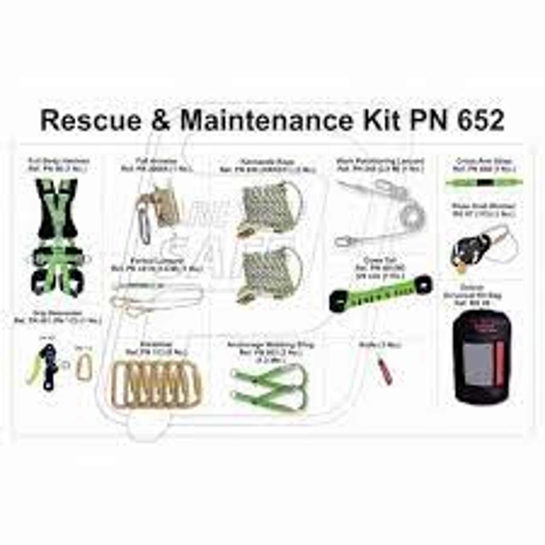 Maintenance Window Cleaning Kit Pn 651 - Includes Rescue Equipment, Adjustable Ropes, Ce Compliant, Compact Backpack Bag For Easy Access