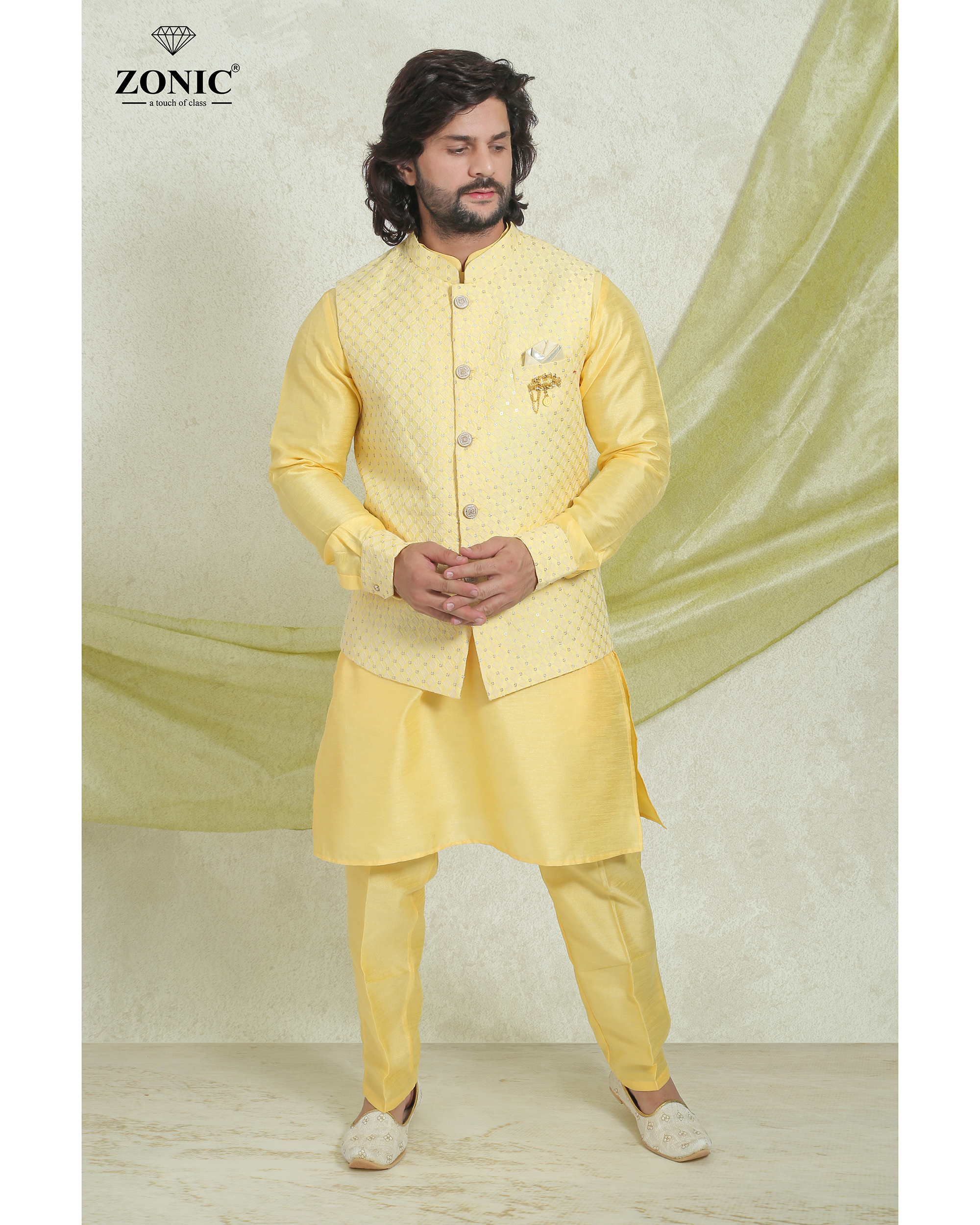 Kurta Pajamas - Embroidered Fabric, Available In Multiple Sizes (S, M, L, Xl), 5 Rich Colors | Long Sleeves, Standard Collar, Ideal For Festive Occasions, Dry Clean Only