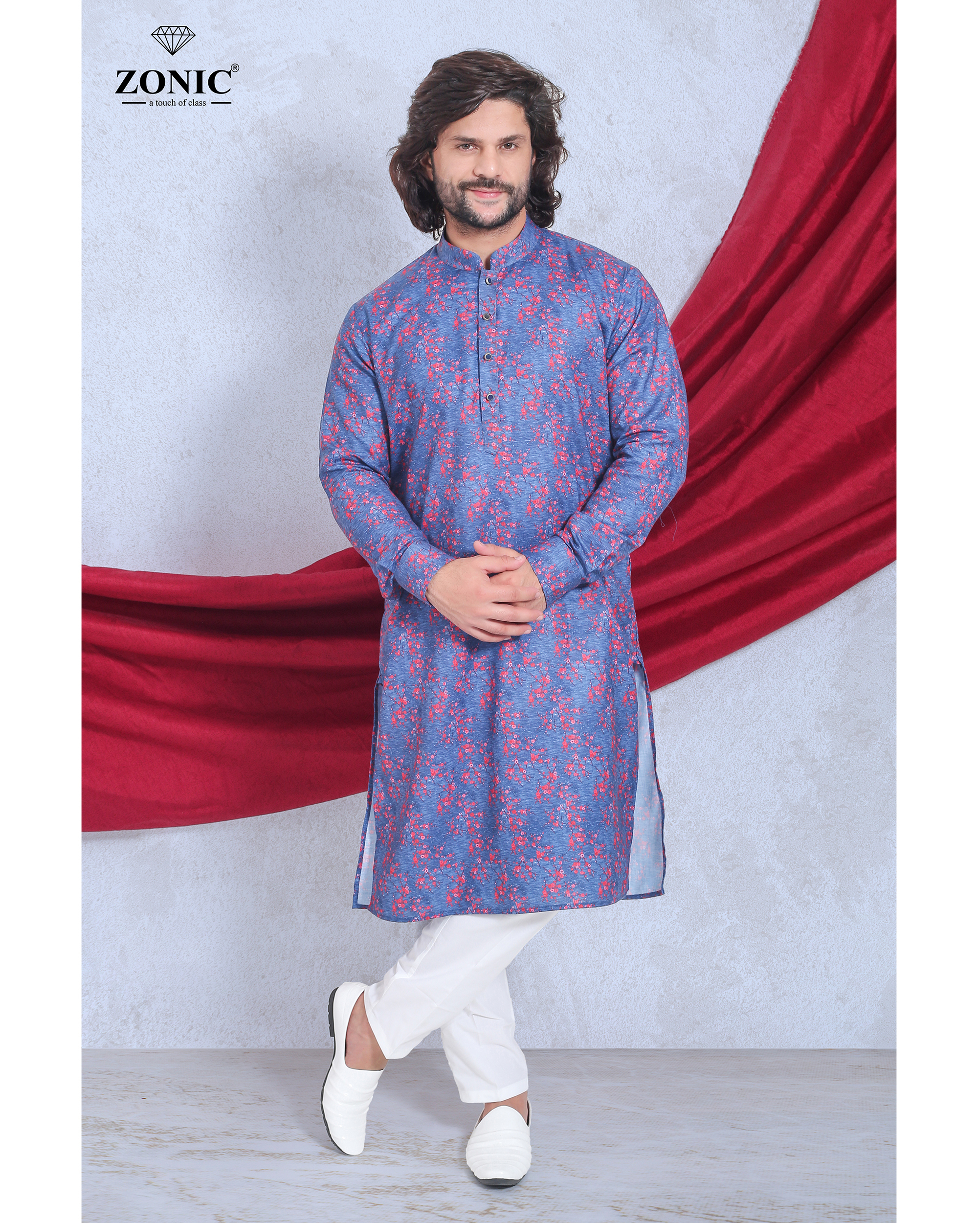 Printed Kurta Pyjama Sets For Men - Color: 5 Color