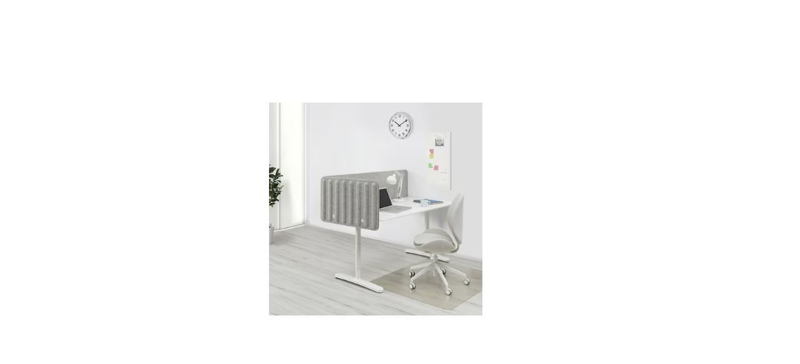 Desk With Screen - Color: White/grey