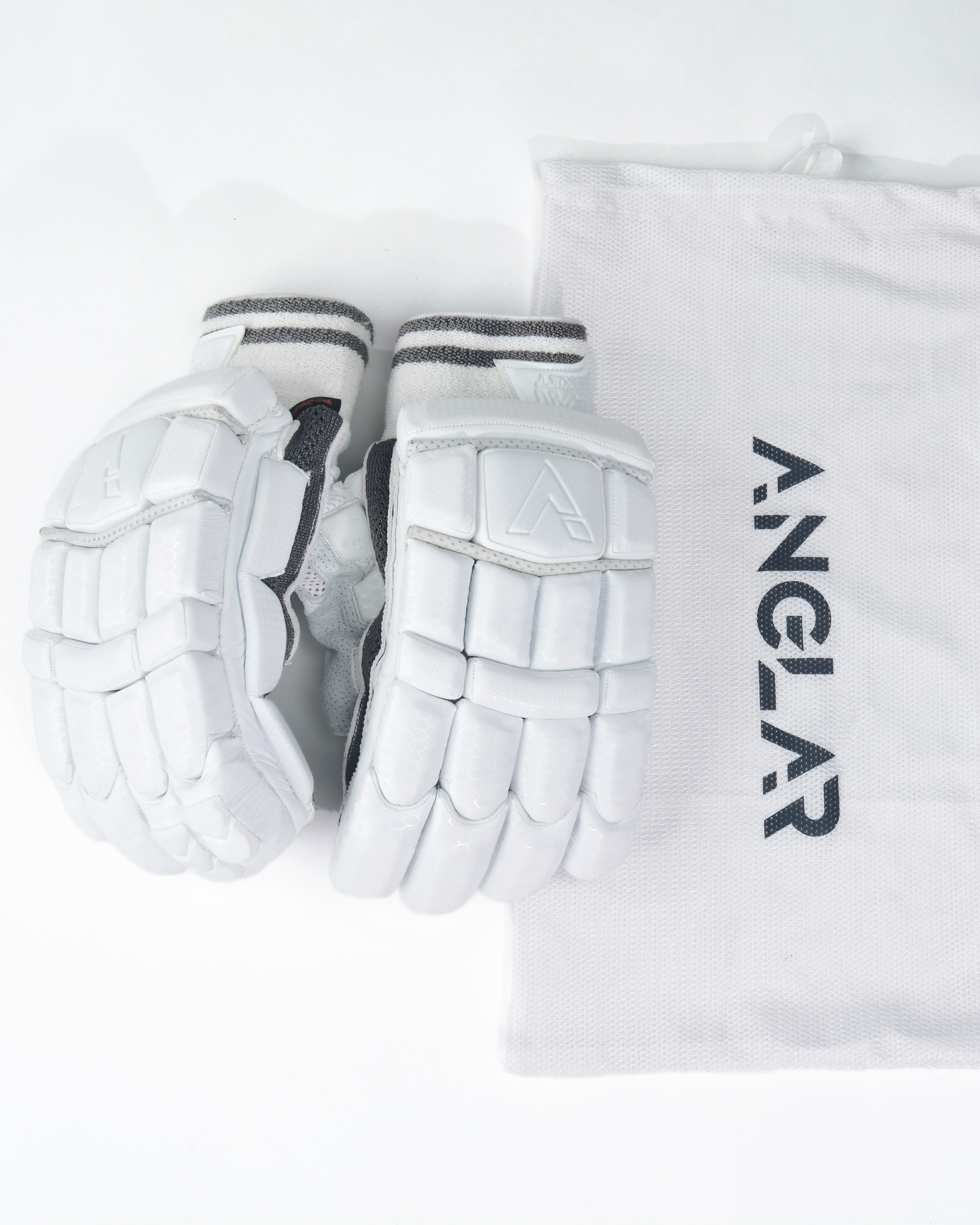 Cricket Gloves - 100% Polyester Material, Unisex Design, Classic White Color | Comfort Grip, Shock Absorption