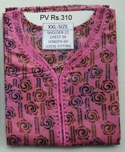 LADIES EMBROIDERY NIGHTY 11XXL PV - XXL (Bust Size: 56 in, Length Size: 60 in) | Short Sleeves, Embroidered Pattern, Comfortable with Pocket
