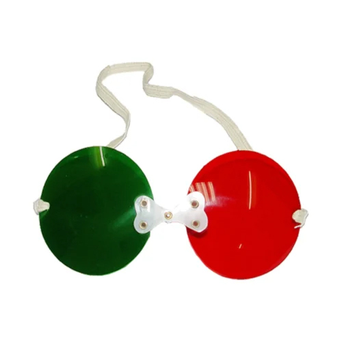 Diplopia Goggle Red Green - Stainless Steel, Various Sizes, White Color | Adjustable Fit, Scratch-resistant Lenses, Uv Protection