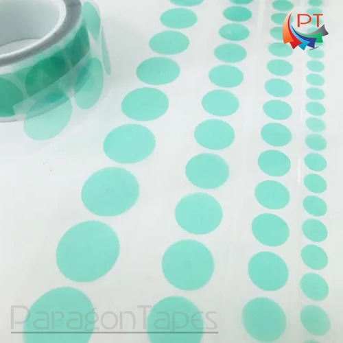 Polyester Die Cuts Tape - Polyester Material, Custom Sizes Available, Green Color, Single Side Adhesive, 0 - 400 F Temperature Range | No Residue, Ideal for Powder Coat Masking