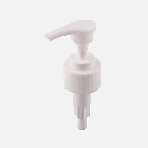 White Regular Lotion Pump With Screw Lock - Plastic, 24/410 Size, White Color | Rigid Design, Ergonomic Use, 8ml Capacity, Secure Screw Lock