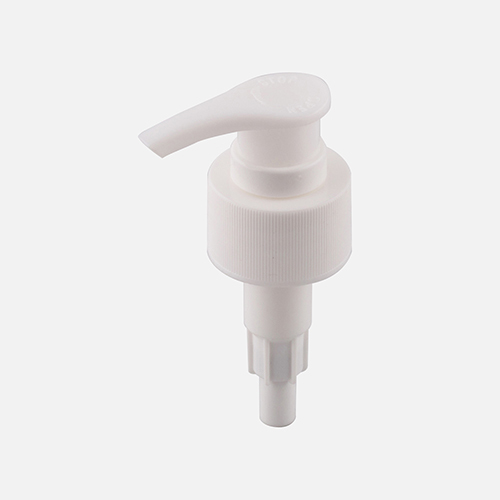 White Regular Lotion Pump With Screw Lock - Plastic, 24/410 Size, White Color | Rigid Design, Ergonomic Use, 8ml Capacity, Secure Screw Lock